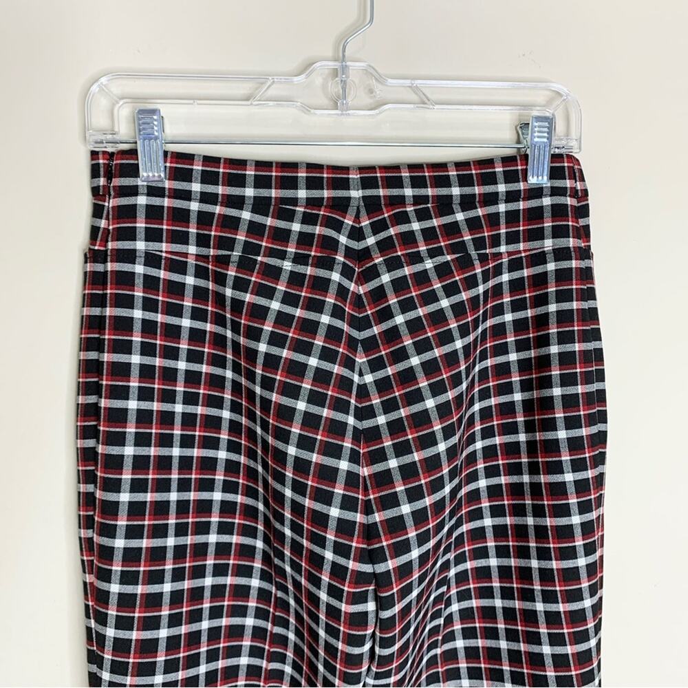 Akris Punto Francoise Slim Straight Pant (Sz 4) Glen Check Plaid Black Red - Picture 12 of 16